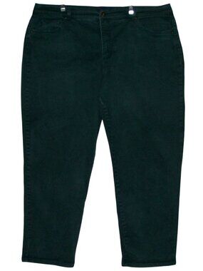 Basic Editions Jeans Plus 24W x 30" Dark Green 5-pocket High Rise Jeans colored